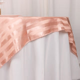 Create Unforgettable Memories with Our Dusty Rose Satin Stripe Table Overlay