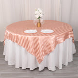 Elevate Your Event with the Dusty Rose Satin Stripe Table Overlay