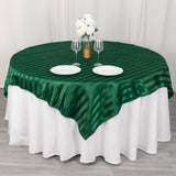 Transform Your Event with the Hunter Emerald Green Satin Stripe Square Table Overlay