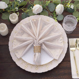 Add a Touch of Glamour to Your Table with Beige Shimmer Sequin Dots Polyester Table Napkins