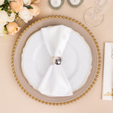 Elevate Your Table Setting with White Striped Satin Linen Napkins