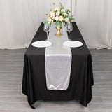 Elevate Your Event Decor with the Silver Shimmer Sequin Dots Polyester Table Runner
