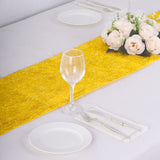Enhance Your Table Decor with the Gold Metallic Fringe Shag Tinsel Table Runner